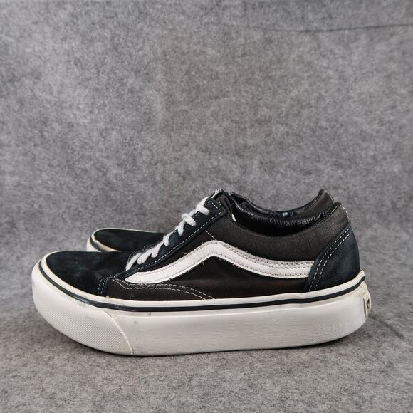 Vans Shoes Women 6.5 Platform Sneaker Old Skool Skate Casual Black Canvas Suede - Picture 4 of 13